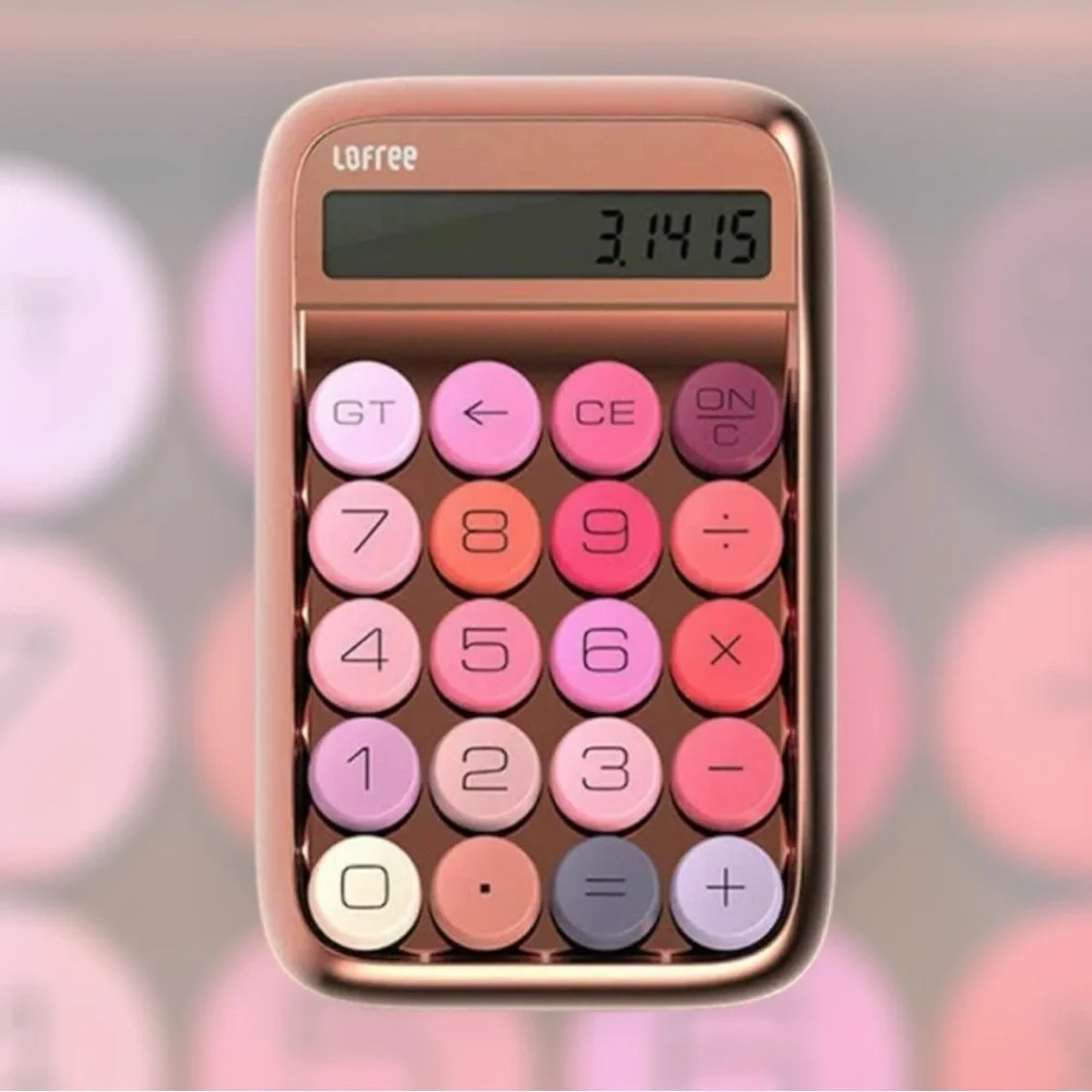 Lofree Wireless Mechanical Keyboard and Matching Calculator Set in Lipstick